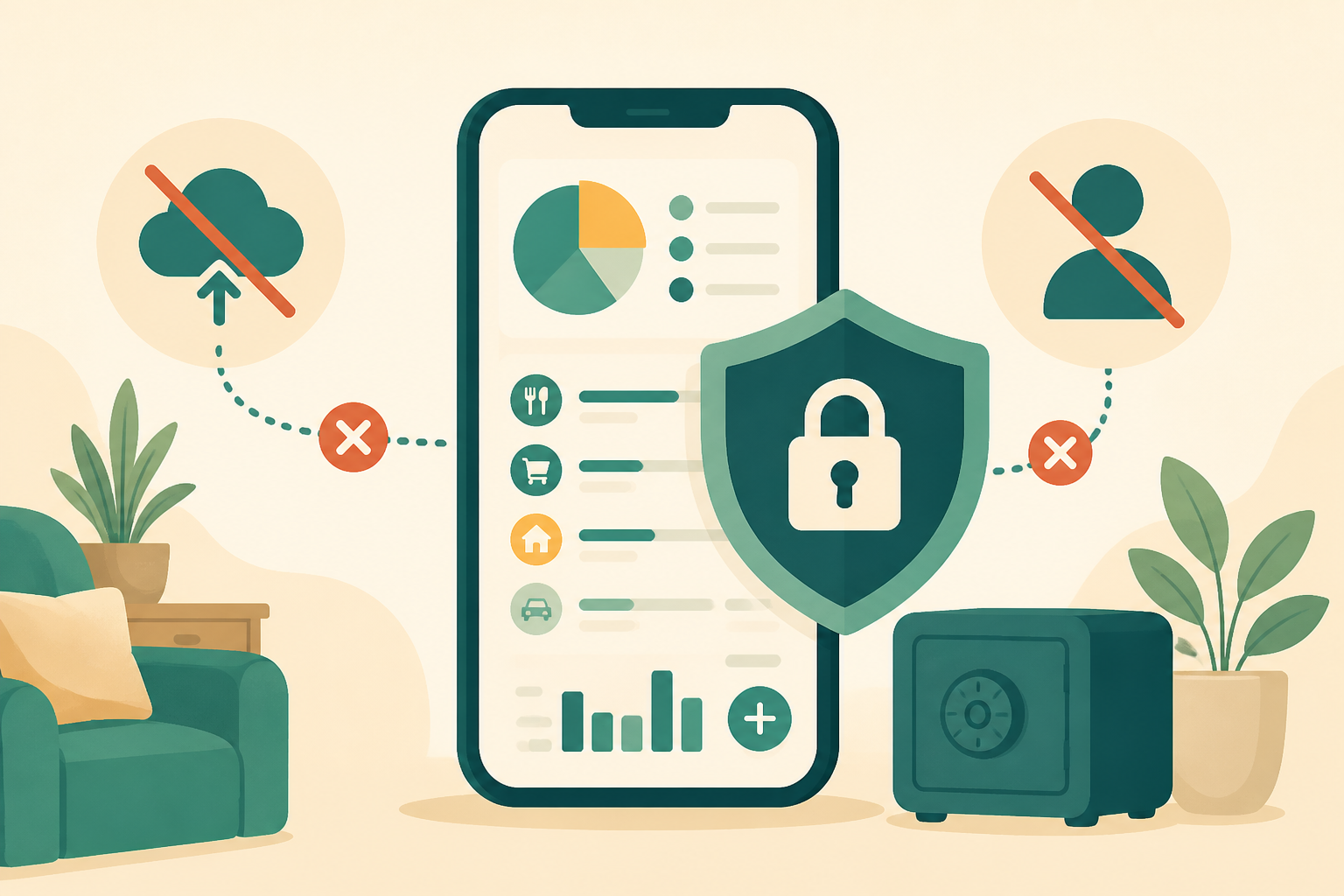 Illustration of local privacy in PennyBook: Private Budget