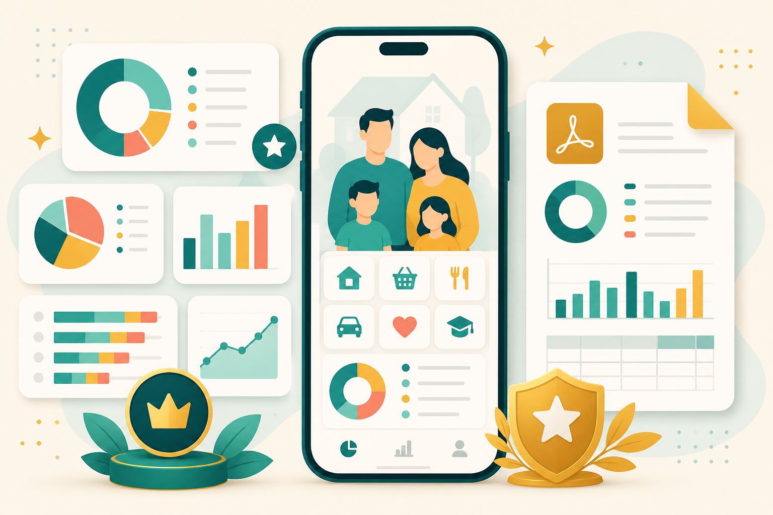 Illustration of PennyBook Pro features in PennyBook: Private Budget
